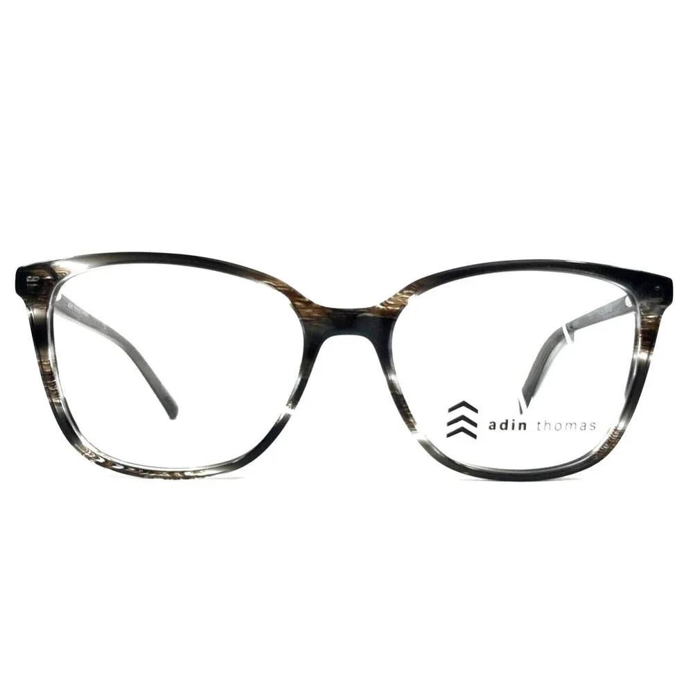 Adin Thomas Eyeglasses Frames AT-540 C3 Charcoal Gray Brown Horn 51-16-140